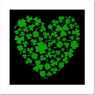 Irish Heart Shamrock Ireland Lover St Patrick's Day Posters and Art